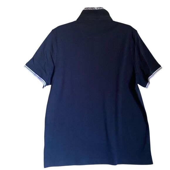 Michael More Polo Shirt Men Navy Logo Short Sleeve Preppy Nautical Golf Casual - Picture 6 of 8